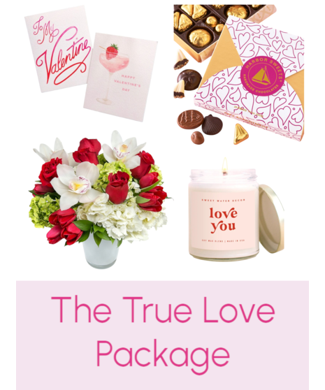 TRUE LOVE PACKAGE - flowers, chocolates, candle & card